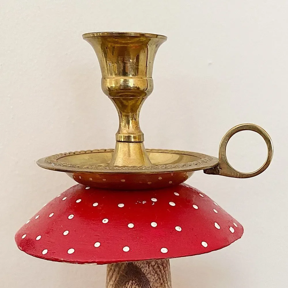 Vintage Brass MCM Regency Cottagecore Coquette Boho Candle Stick Holder - Picture 3 of 6